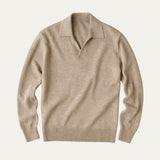 The Venice Cotton V Neck Polo Shirt for Men - Old Money Style