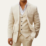 The Oakridge Men’s 3 Piece Linen Suit – Classic Breathable Summer Set