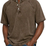 Lucas - Vintage Button-Up T-Shirt for Men